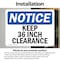 Signmission Keep 36 Inch Clearance, 5 in W x Rectangle, Vinyl Decal OS-2PACK-NS-D-35-L-13778 - alternate 6
